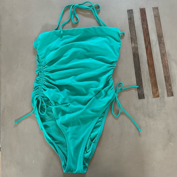 Robin Piccone Aubrey One Piece Bandeau Color Ocean, Sz 14, EUC - Picture 4 of 9